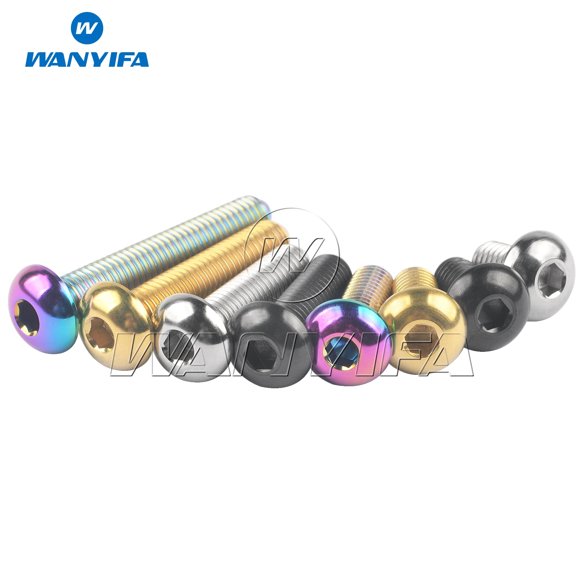 Wanyifa Titanium Bolt M5x8 10 12 15 18 20 25 30mm Allen Key for Bicycle Bottle Cage Cycling Bike Water Bottle Holder Ti Screws