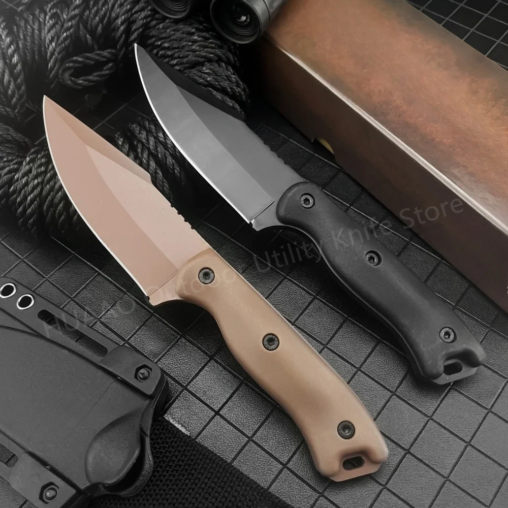 BK18 Fixed-Blade Knife, D2 Blade, Nylon/Fiberglass Handle, with Kydex Sheath—Pocket-Sized Outdoor, Camping, Jungle Tool—Gift