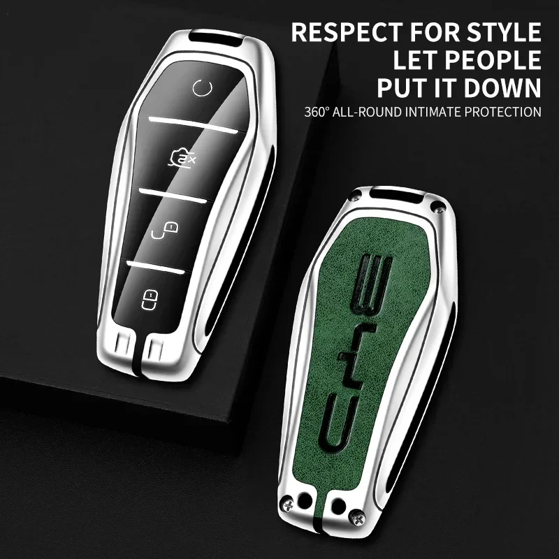 Metal & leather car key cover case shell protector for BYD Han EV Tang DM Qin plus song Pro Max yuan dolphin E2 Atto 3 accessori