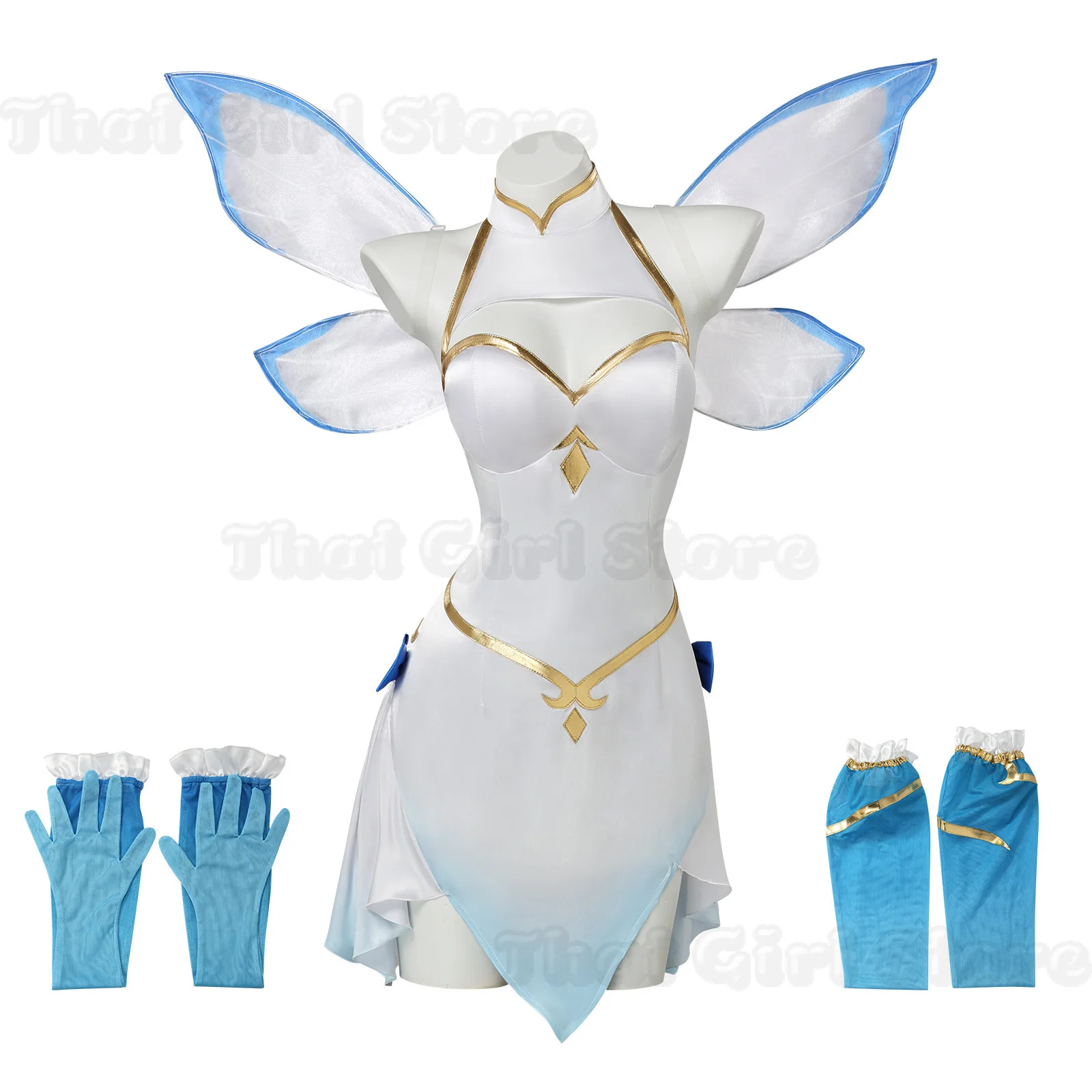 Anime Re ZERO Rem Cosplay Costume Re0 Rem Fairy Figure Costume White Blue Dress Woman Carnival Halloween Party RolePlay Outfits