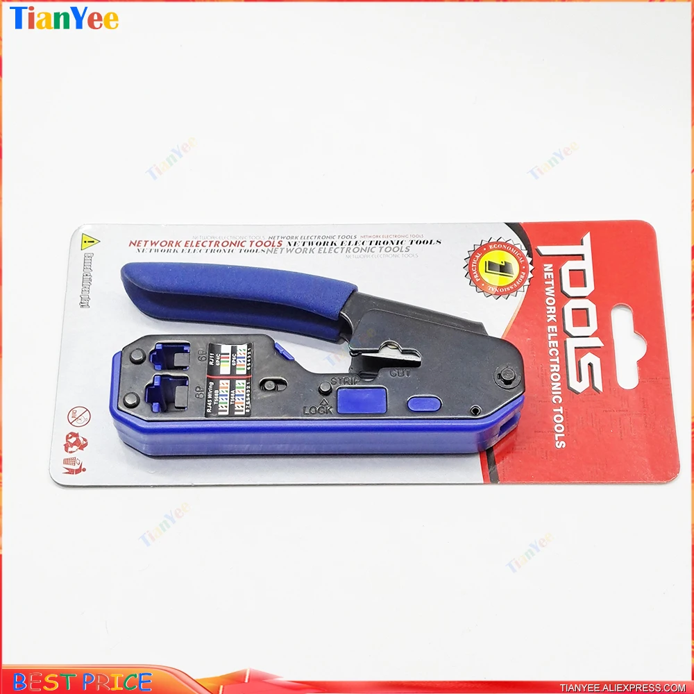 RJ45 EZ Pass Crimper Tool Hand Network ToolKit Crimping Tool of Cat6 Cat5 Cat5e Connector 8P 6P Lan Cable Wires Pliers Tool