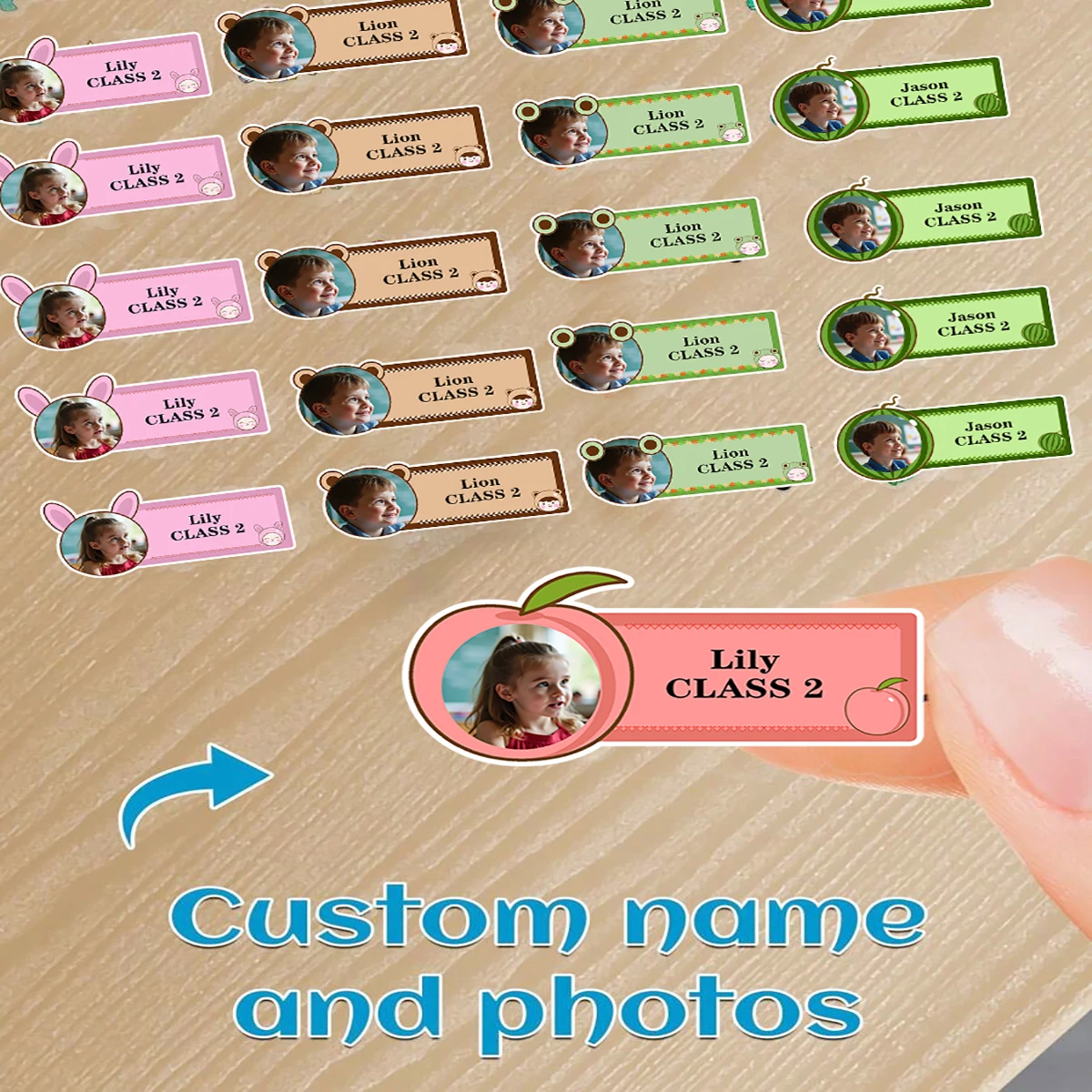 

18/36 шт. персонализированные наклейки с именем фотографий — используются для этикеток с водой, чашками, канцелярских товаров и школьных принадлежностей.