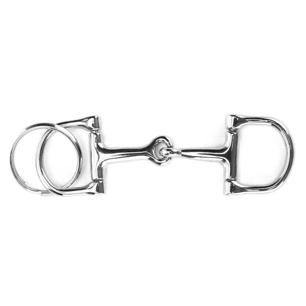 Horse Bit Key Chain Zine Alloy D‑Shaped Snaffle Keychain  Silver Horse Snaffle Bits Key Ring Gift For Men Women