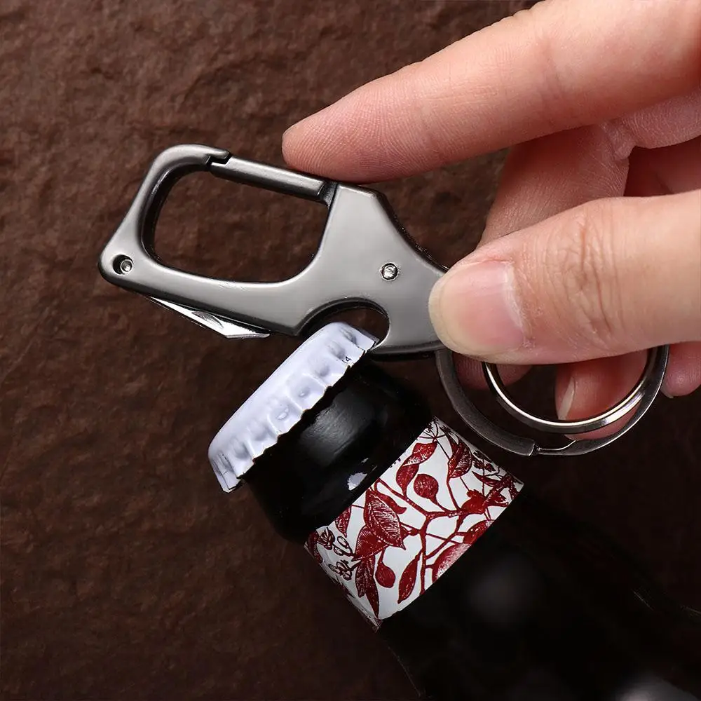 Express Opener Foldable Mini Foldable Keychain Mini Classic Bottle Opener with Keyrings 2 in 1 Multi-Functional Men Keyring