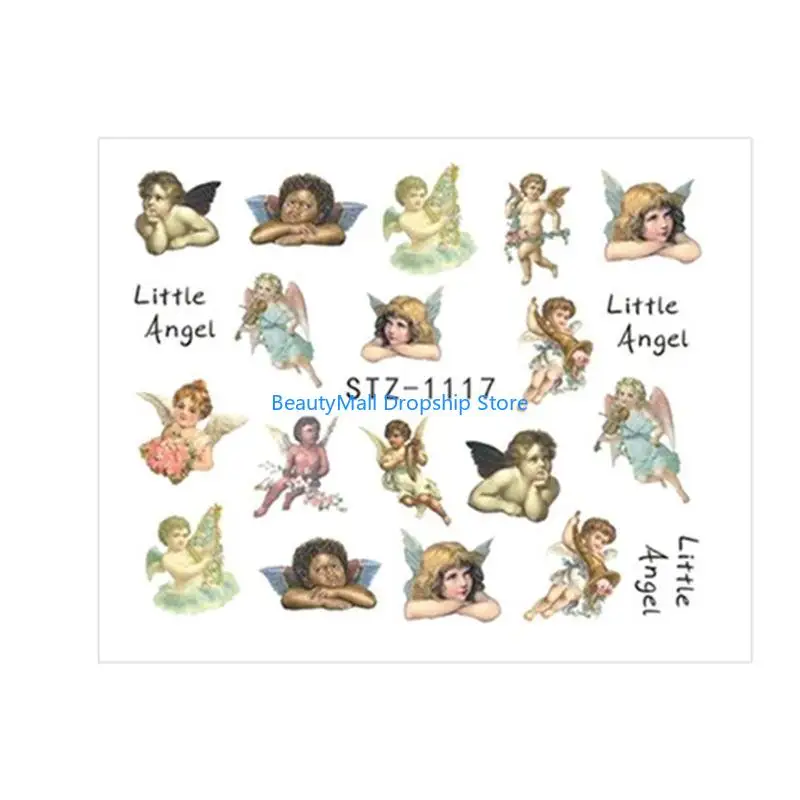 40 ملصقات فن الأظافر الملاك عن طريق الأظافر ديي نقل المياه
