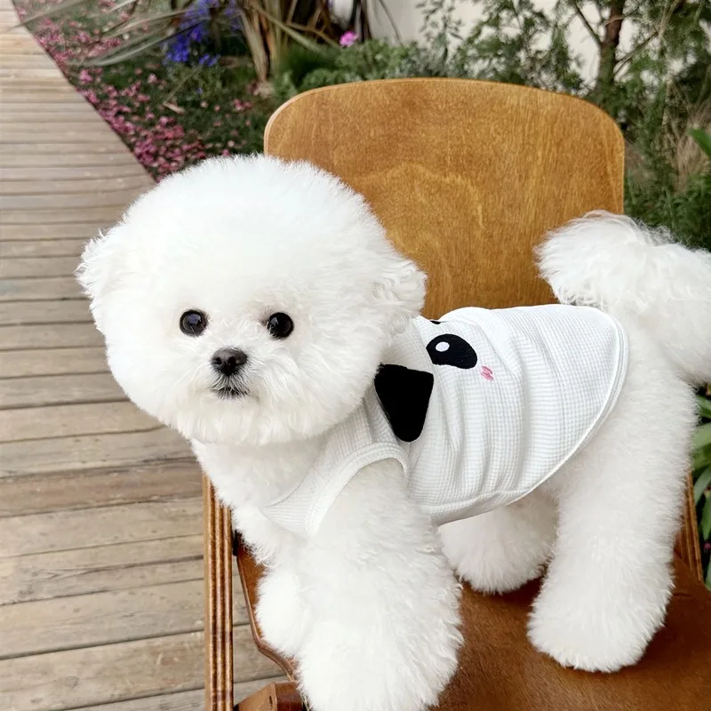 

Poodle Summer Waffle Vest Leashable Dog Clothes Cat Teddy Soft Pullover Bichon Frise Short Sleeve XS-XL