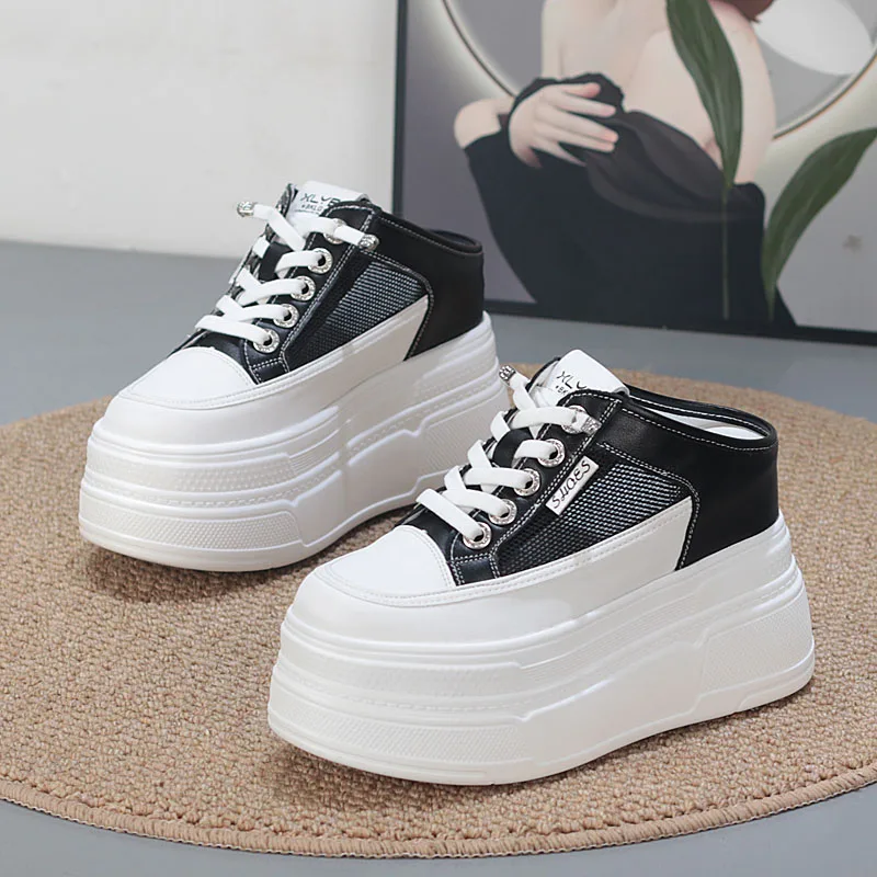 

Высокие каблуки внутри, увеличивающие рост 12 см, маленькие мужские туфли Baotong 10 см без каблука, полутапочки на толстой подошве, тонкие легкие маленькие белые туфли