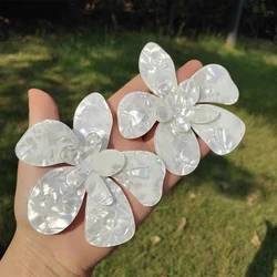 Lifefontier Oversize Solid Color Acrylic Large Flower Drop Earrings For Women Temperament Layered Wedding Earring Jewelry 2023