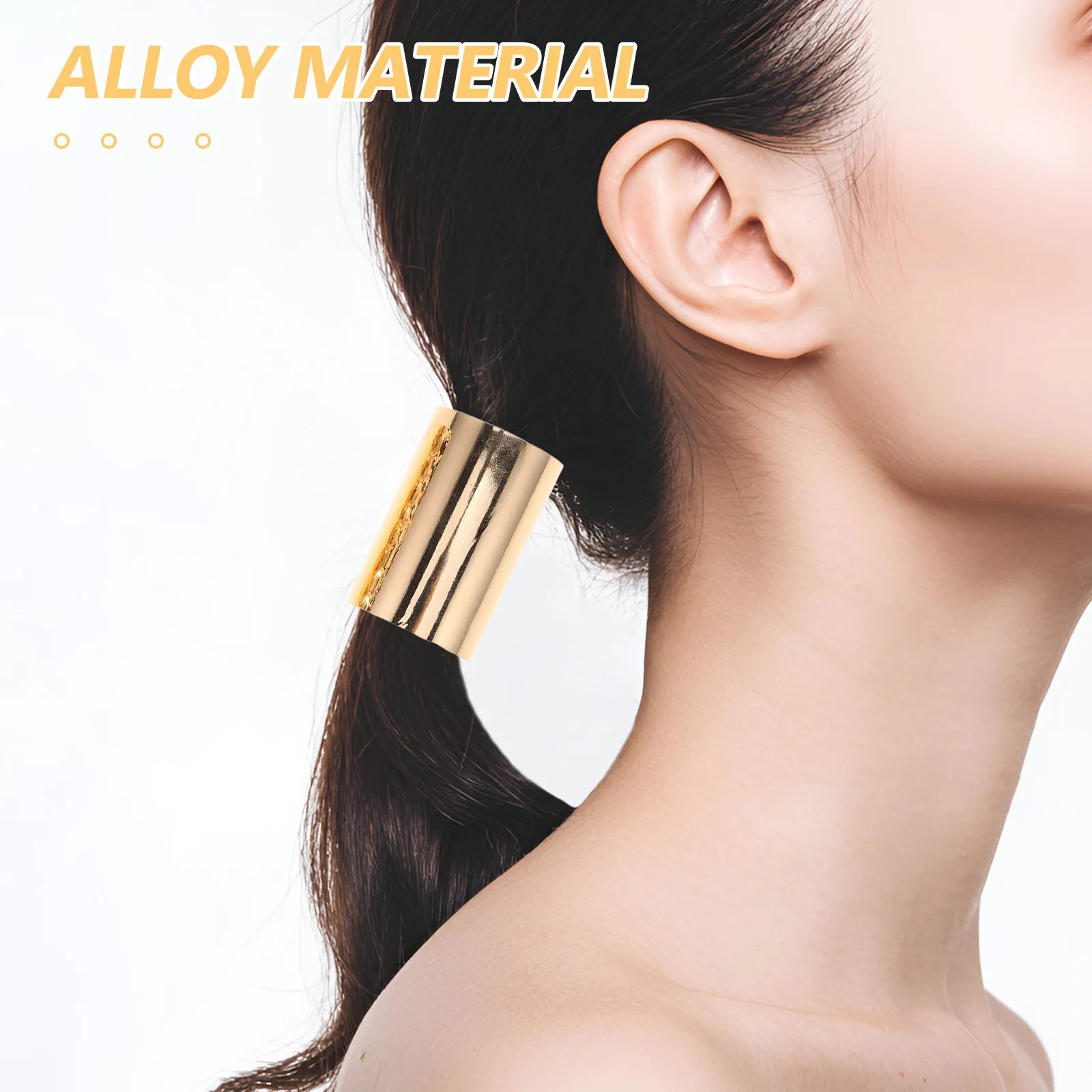 

6Pcs Ponytail Cuff Stylish Alloy Ponytail Holder Hair Clip with Matte Brushed Texture Secure Fit for Everyday Special Occasions