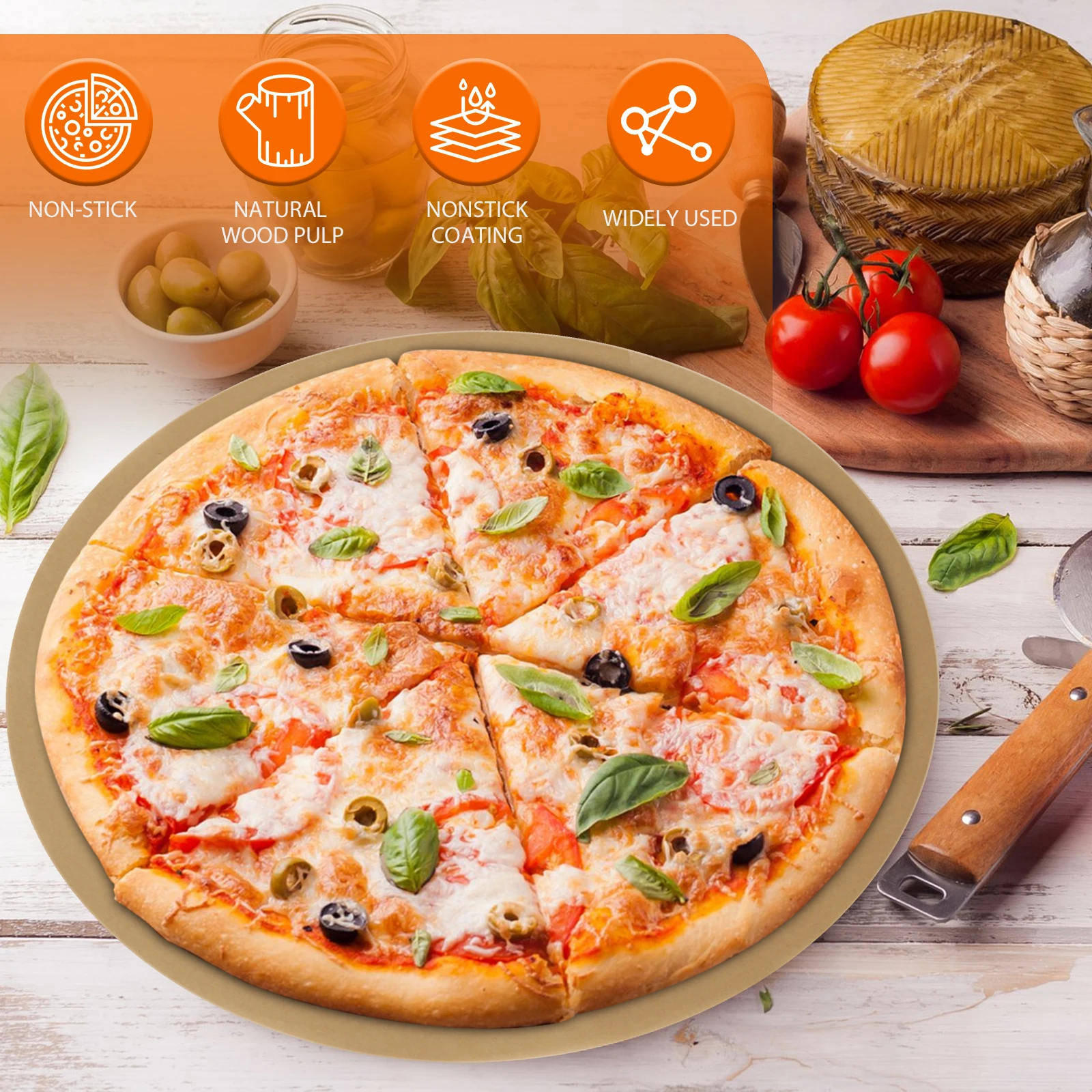 กระดาษ Parchment รอบ 14 นิ้วกระดาษ Parchment พิซซ่าน้ํามันกระดาษ Parchment แผ่นอบเบเกอรี่ Parchment วงกลมสําหรับเบเกอรี่