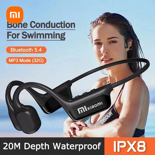 Xiaomi IPX8 impermeable natación conducción ósea auriculares Bluetooth bajo auriculares inalámbricos reproductor de MP3 ciclismo Fitness auricular