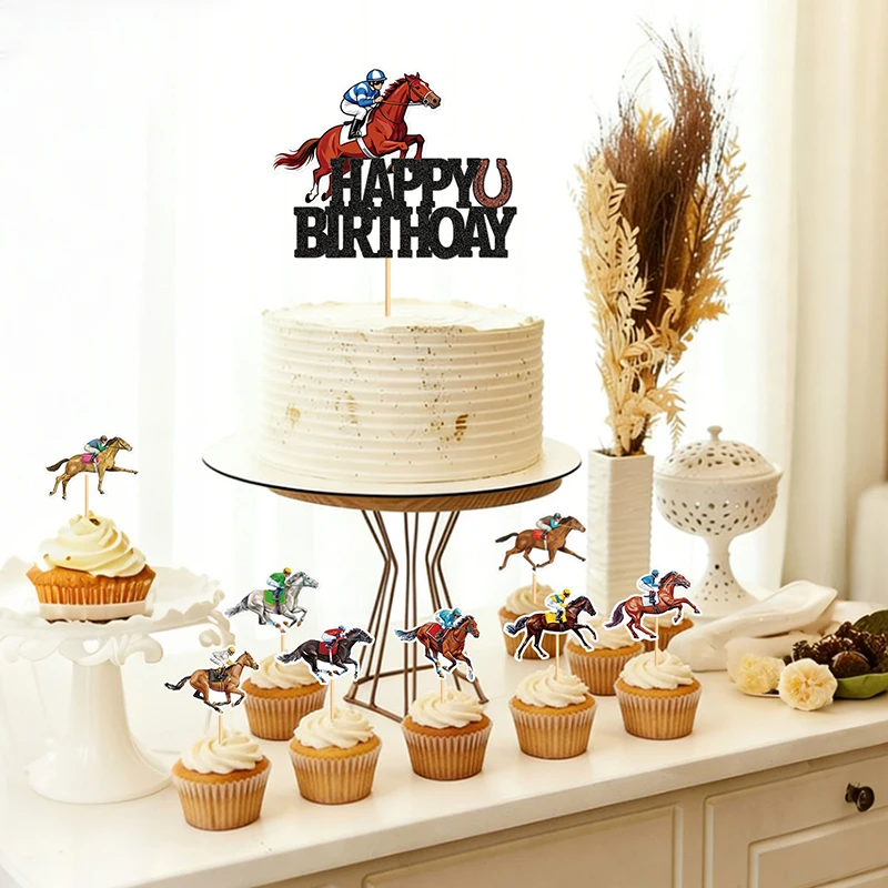 Happy Birthday Cake Topper Car Plane Traffic Light Wedding Decor Flag Kids Party DIY Baking Supplies Cupcake Toppers Baby Shower