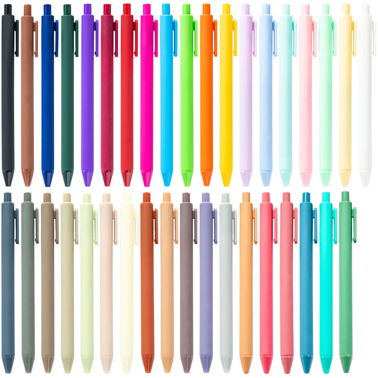 50PCS Small Fresh Glue Pen Press Plastic Pen Creative Candy Color Student Press Ballpoint Pen