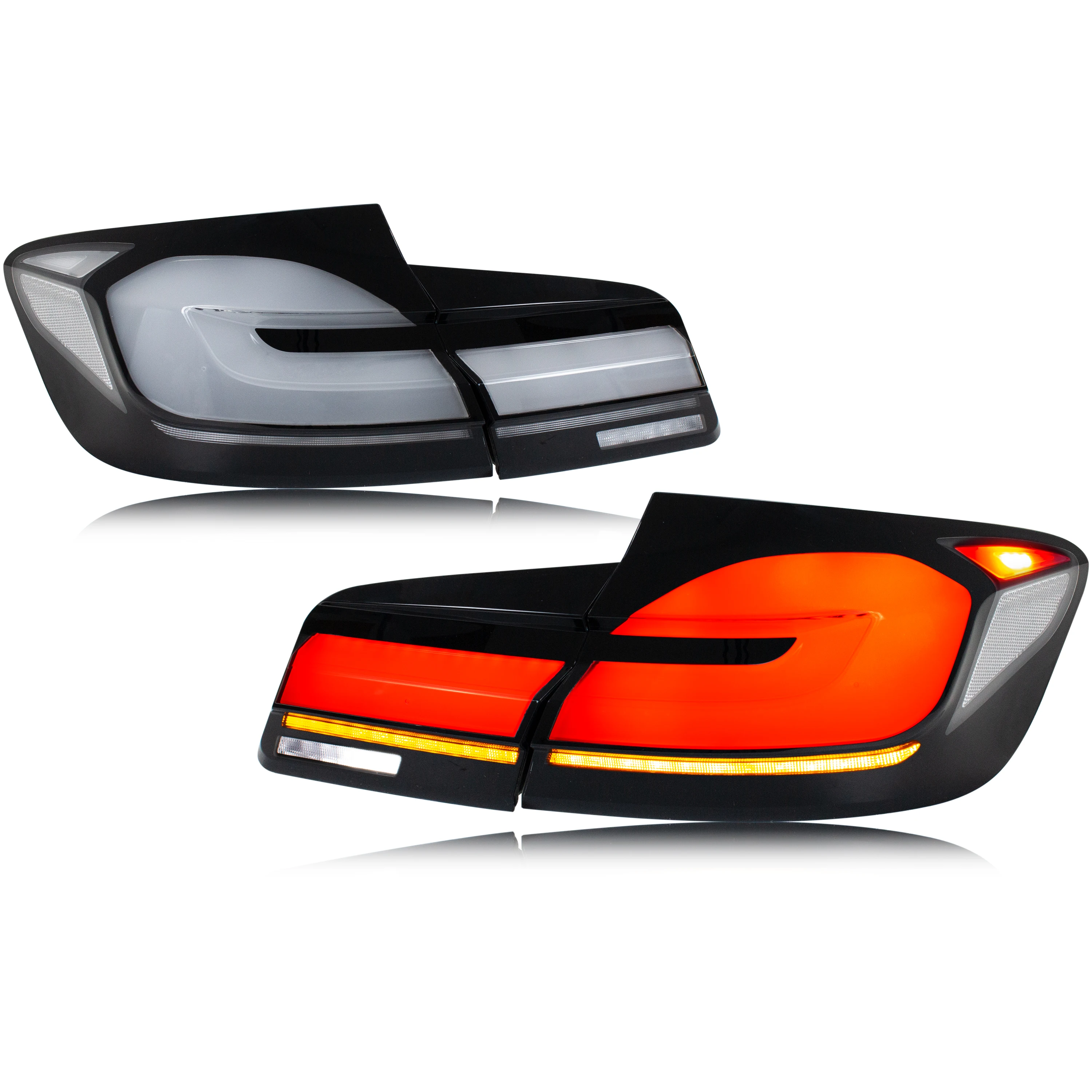 LED Tail Lights for BMW F10 5-Series M5 2010-2016 Sequential Turn Signal E-Mark White Rear Lamps Assembly [Not Fit F11&G30]