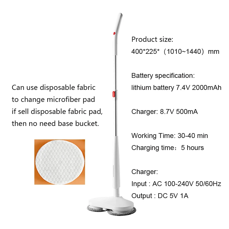 Smart Electric Rotating Mop Floor Washing Cleaning Appliance