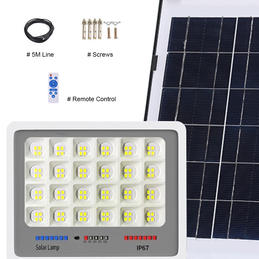Foco Solar LED, lámpara de pared dividida para exteriores, 100-300W, farola con Control remoto impermeable para reflector de seguridad de jardín