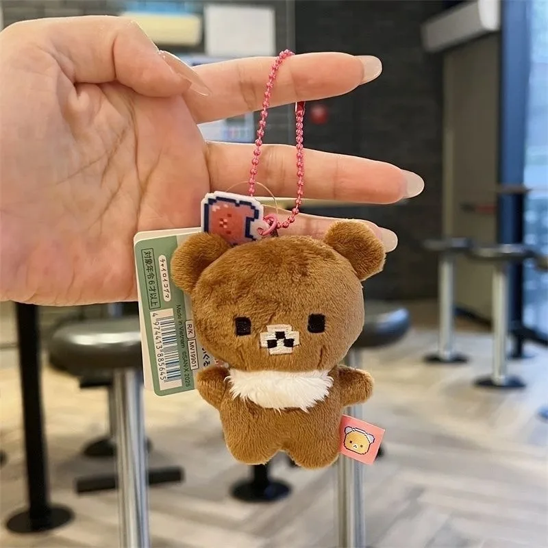NIEUWE Rilakkuma Pixel Thema Pluche pop Hanger leuke Kiiroitori Game Universe Korilakk Bruine Beer Mini Knuffels pop cadeau