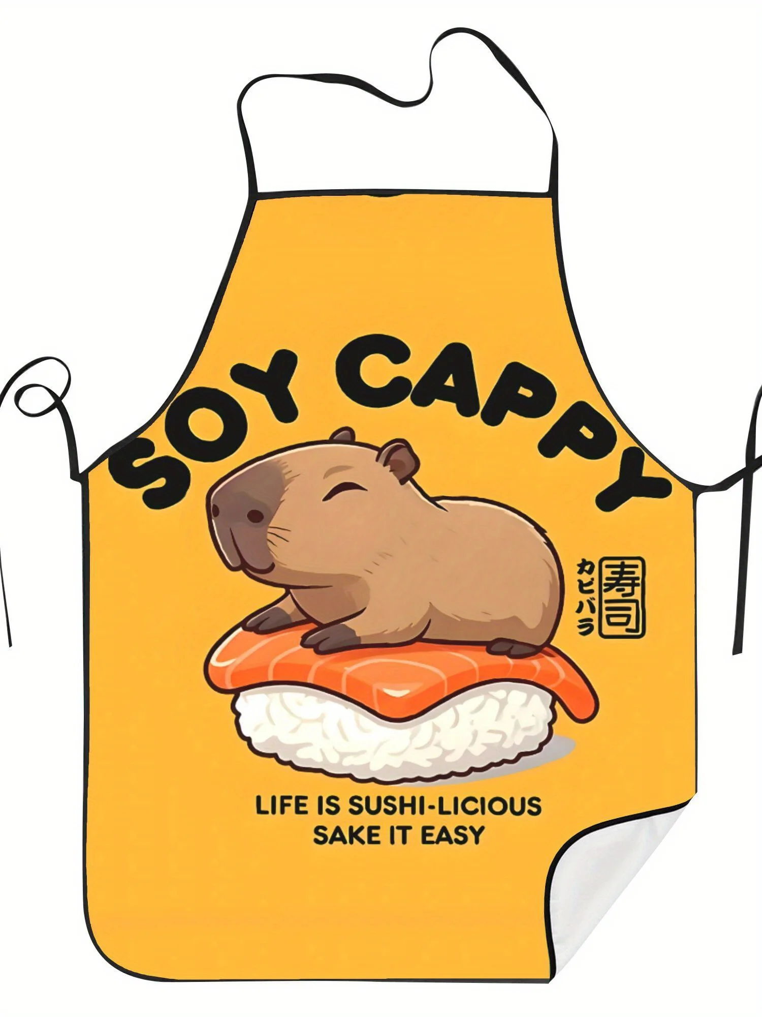 

Cappy Life Is Sushi Licious Capybara Регулируемый кухонный фартук в стиле ретро Унисекс Кухонный фартук с милым принтом Capybara Sushi