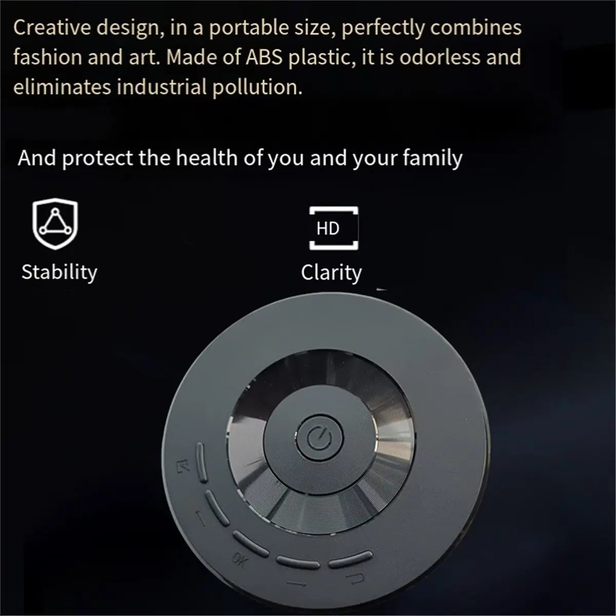 New Electronics Mini Round Projector Wired Screen Mirroring Supports Screen Mirroring for Android IOS USB Flash Drives 1080P MP4