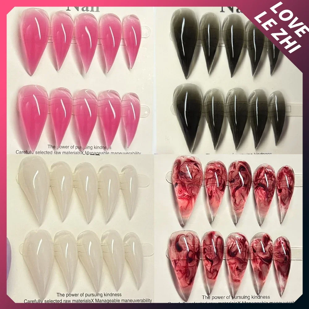 

10Pcs Y2K Colorful Gradients Handmade Dragon Shaped Claw Press On Nails Spice Girl Simple Long Beast Claw Reusable Fake Nails
