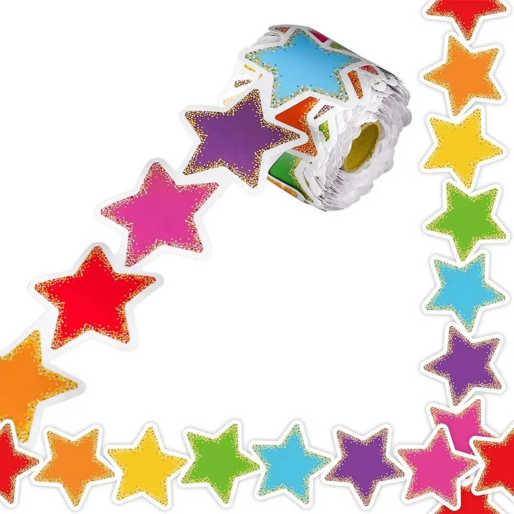 10/21m Wall Decoration Stickers Colorful Self-Adhesive Photo Frame DIY Five-pointed Star Blackboard Border Stickers