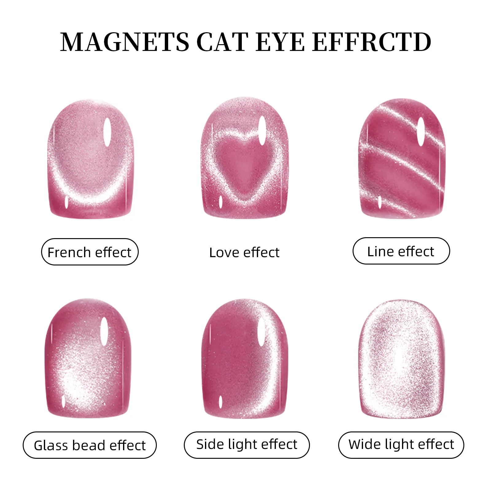1Pcs 3-In-1 Heart Shape Cat Eye Nail Art Magnet Double Line Moon Snake French Magnet Pen for Magnetic Gel Polish Manicure Tools 썸네일 5