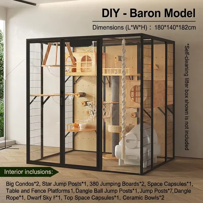 Factory Direct Supply Fine Polished Stable Joint Structure Robust Cat Villa for Pet Store Bulk Procurement Orders