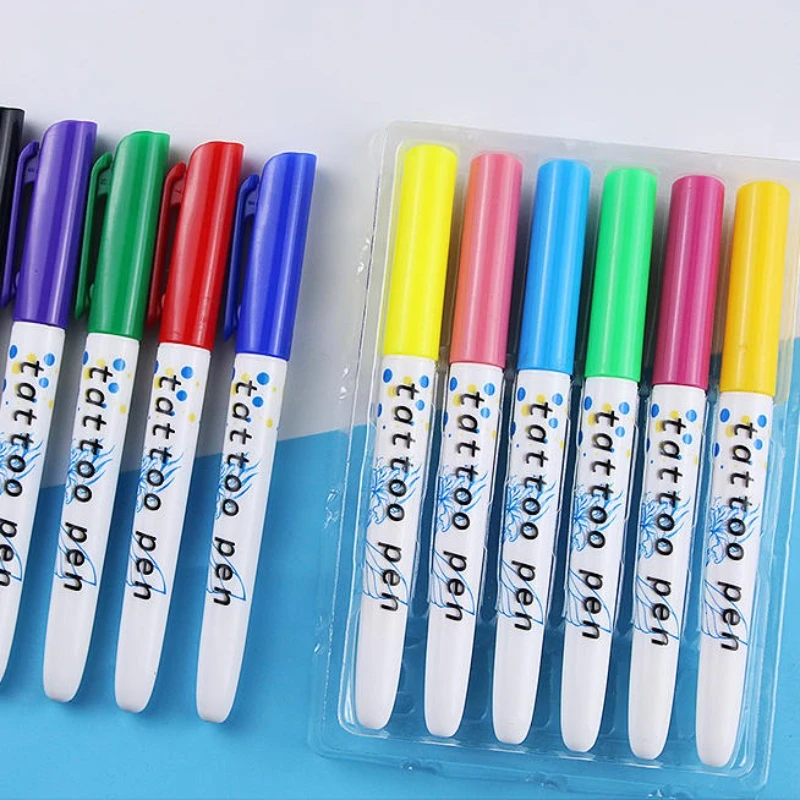 6color Human Body Paint Pen Washable Environmental Protection Formula for Halloween Activity Human Body Graffiti Art Creation