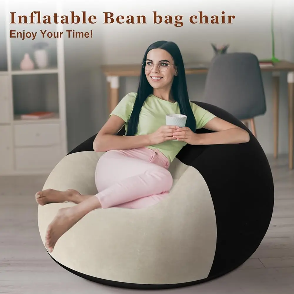 2 Pcs Inflatable Couch For Camping Blow Up Chairs Inflatable Chair Inflatable Bean Bag Chair Inflatable Lazy Sofa For Living