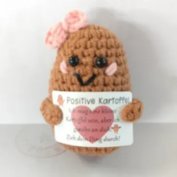 Positive Energy Potato Hand-woven Dolls Hug Pocket Knitting Doll Positive Card Desktop Ornament Gift Room Motivational Decor