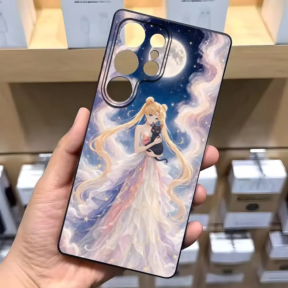 Dream S-Sailor M-Moon Phone Case For Samsung A57 A37 A17 A56 A36 A26 A16 A25 A35 A55 A34 A24 A54 Black Soft Shell