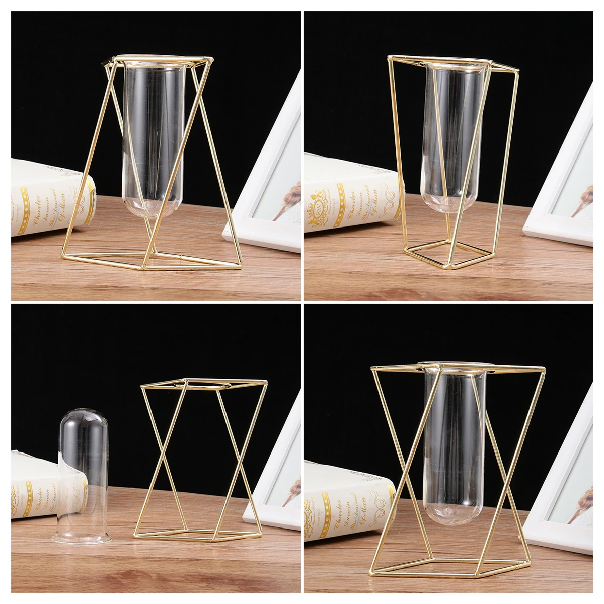 

Indoor Wrought Iron Vase Pots for Plants Metal Frame Planter Light Luxury Golden