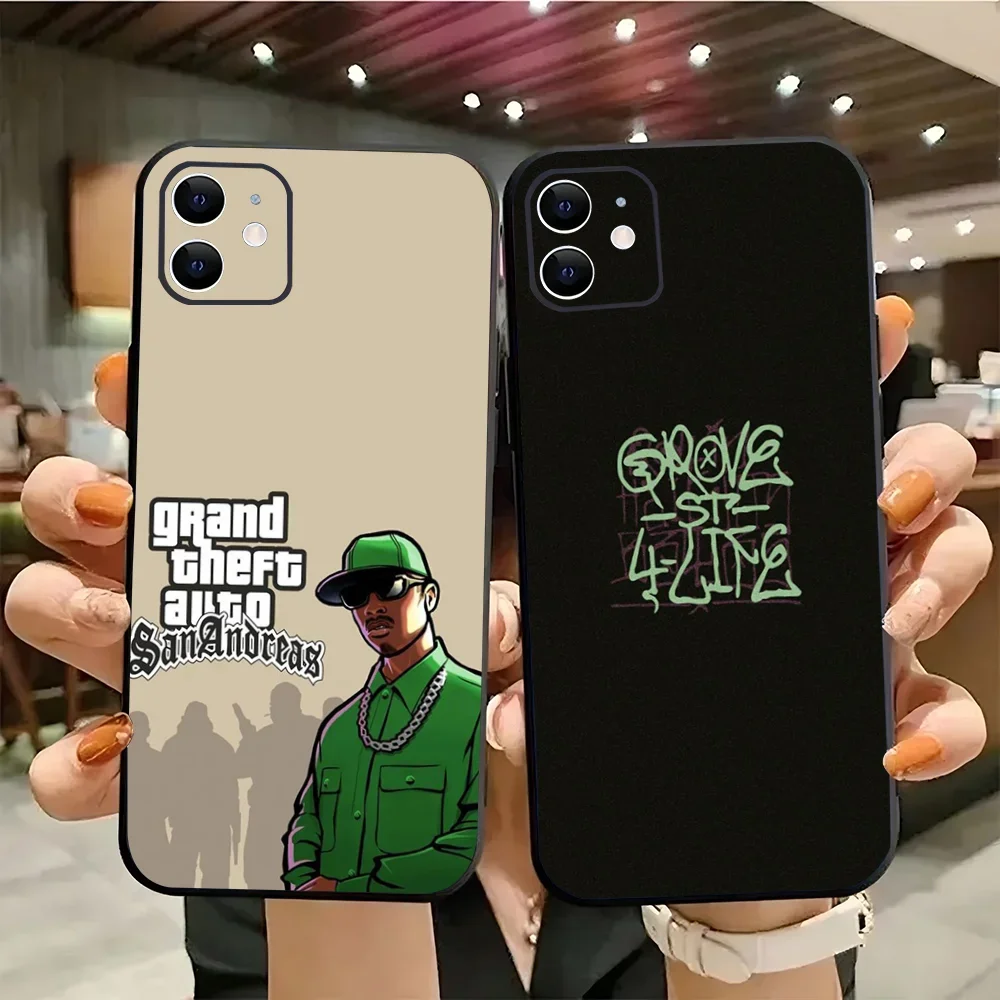 1pc San Andreas Game G-GTA Phone Case Silicone Soft For IPhone 16 15 14 13 12 11 Plus Pro Max Plus