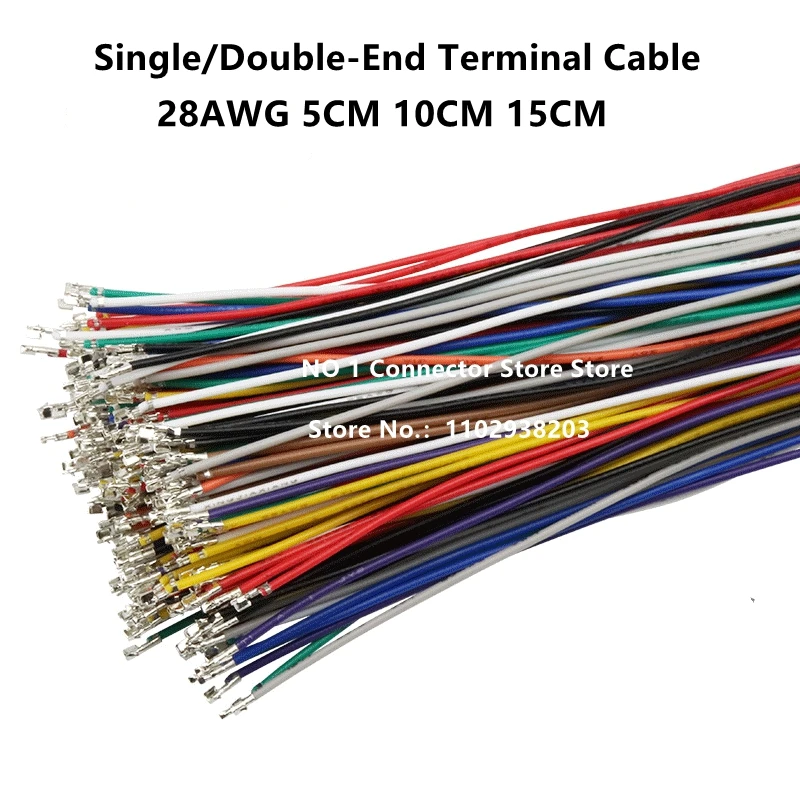 

100pcs JST SH 1.0mm Pitch Connector Terminal Wire Electronic Cable Single/Double Head Without Housing 28AWG 5cm 10cm 15cm