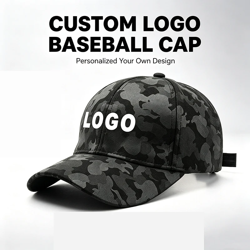 Custom Logo Thick Camouflage Baseball Cap, Men Outdoor Sports Sun Protection Adjustable Trucker Hat