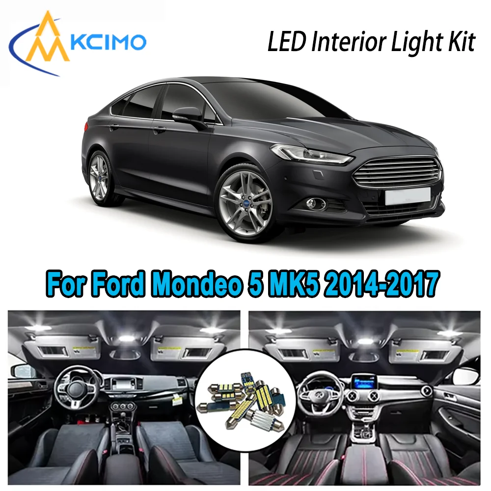 

Premium Bright LED Interior Light Kit for Ford Mondeo 5 MK5 2014-2017 2015 2016 Dome Map Trunk Car Lamps with Canbus No Error
