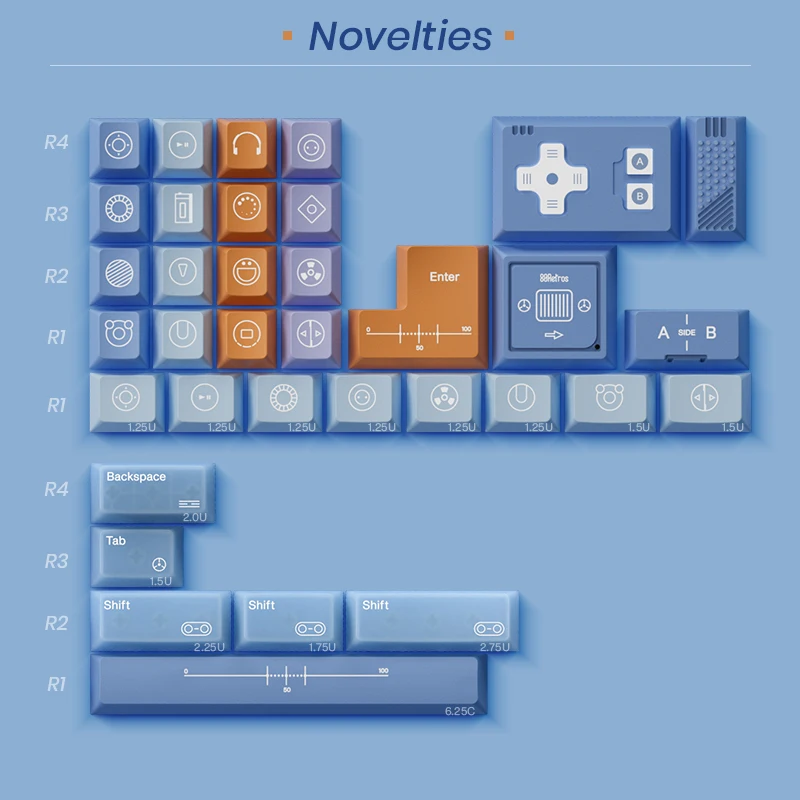 80Retros TPS1979 Keycap Teclado mecánico Retro Keycap PBT medio transparente dos colores PC Esports Laptop Gaming Keycaps