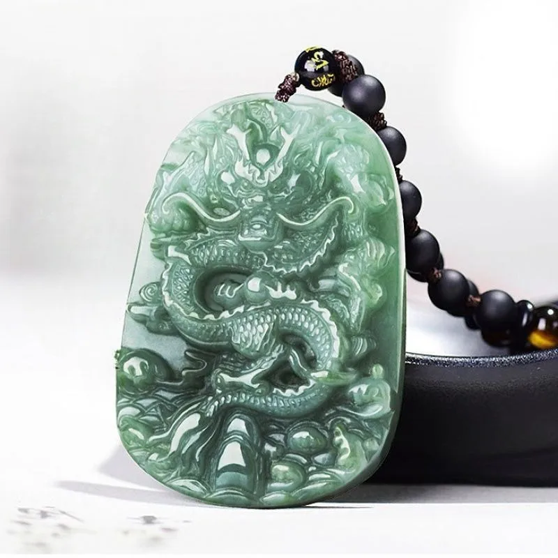 New Jade Dragon Pendant Landscape Domineering Zodiac Dragon Brand Male and Female Jade Pendant