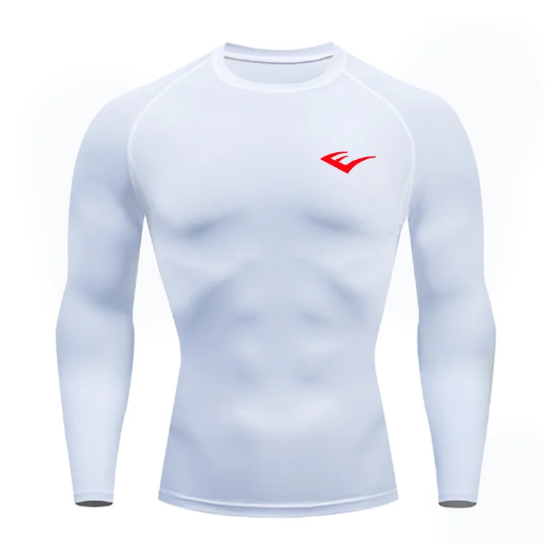 Herren Rundhals Schnelltrocknend Langarm Kompressions-Sportshirt Fitness Enganliegendes T-Shirt Laufshirt Casual Frühling Und Herbst – Detail 11