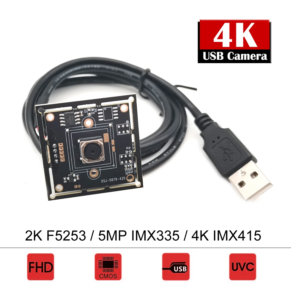 NEOCoolcam 4K IMX179 Autofocus USB Webcam Module 2K F5253 5MP IMX335 Sensor OTG UVC Plug and Play PC Video Usb Camera board