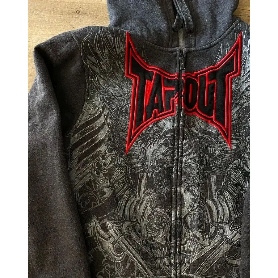 Setwear Tapout Zipper Hoodie Y2K Hip Hop Sle Women's Sweatirt Comfortable Breathable Other Material 00% Faionable Stre...
