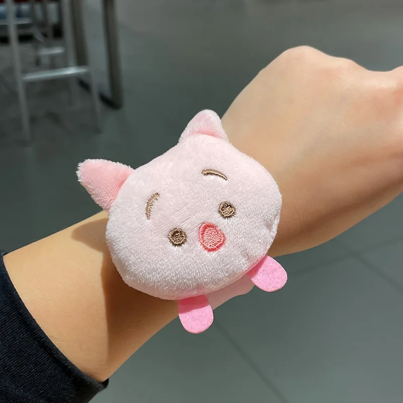 Disney Cartoon Pat Circle Anime Figure Winnie The Pooh Donald Duck Plush Doll Bracelet for Girls Toys Birthday Gift