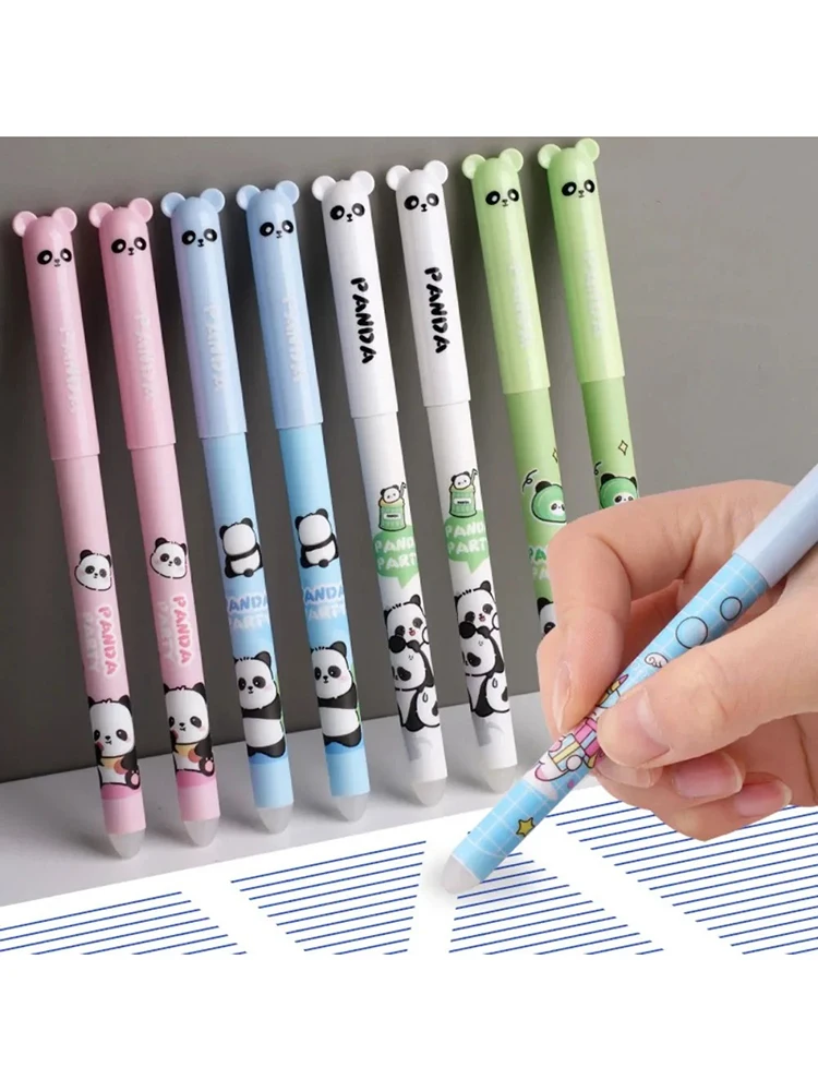 Stylo Gel effaçable en forme d'animal 4 pièces/ensemble, stylo effaçable bleu 0.5mm, adapté à la prise de notes, marqueur, planificateur, mots croisés, puzzle