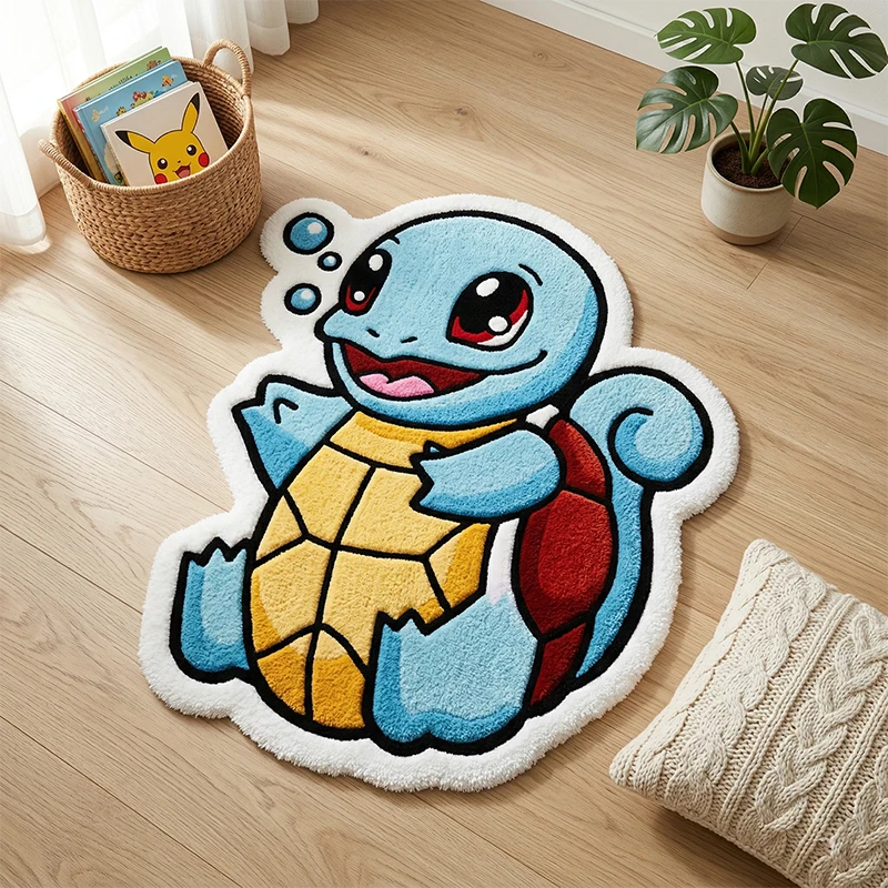 

Мягкий коврик Kawaii Squirtle Pokemon в форме аниме-персонажа, нестандартной формы, нескользящий, для детской спальни и гостиной