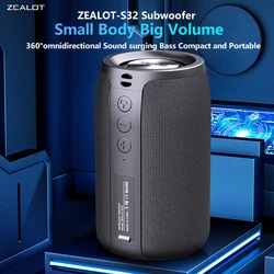 Zealot-S32 Wireless Speaker Outdoor Portable Subwoofer Speaker, Waterproof IPX 6, Dual Pairing,1800mAh Battery