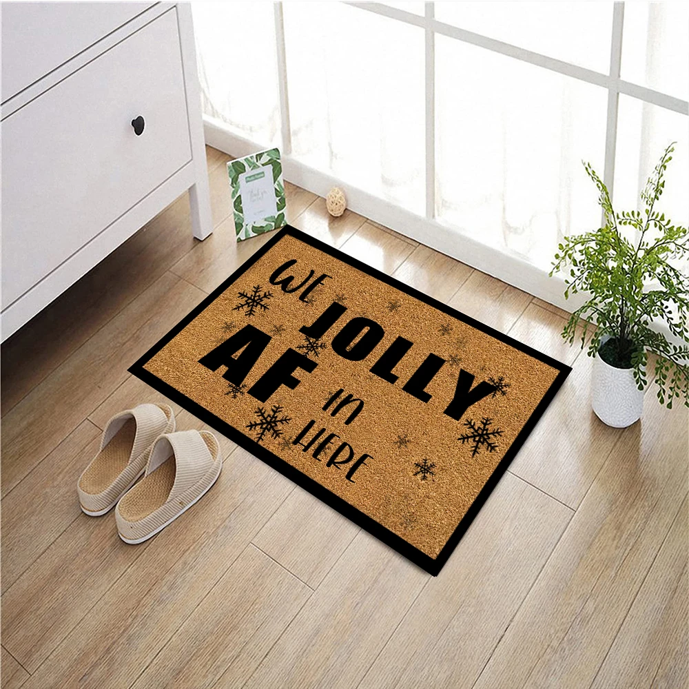 We Jolly Af In Here Fußmatte aus Gummi für Badezimmer, Küche, Garten, Garage, Tür, Bodenmatte, rutschfester Teppich, Eingangsteppich