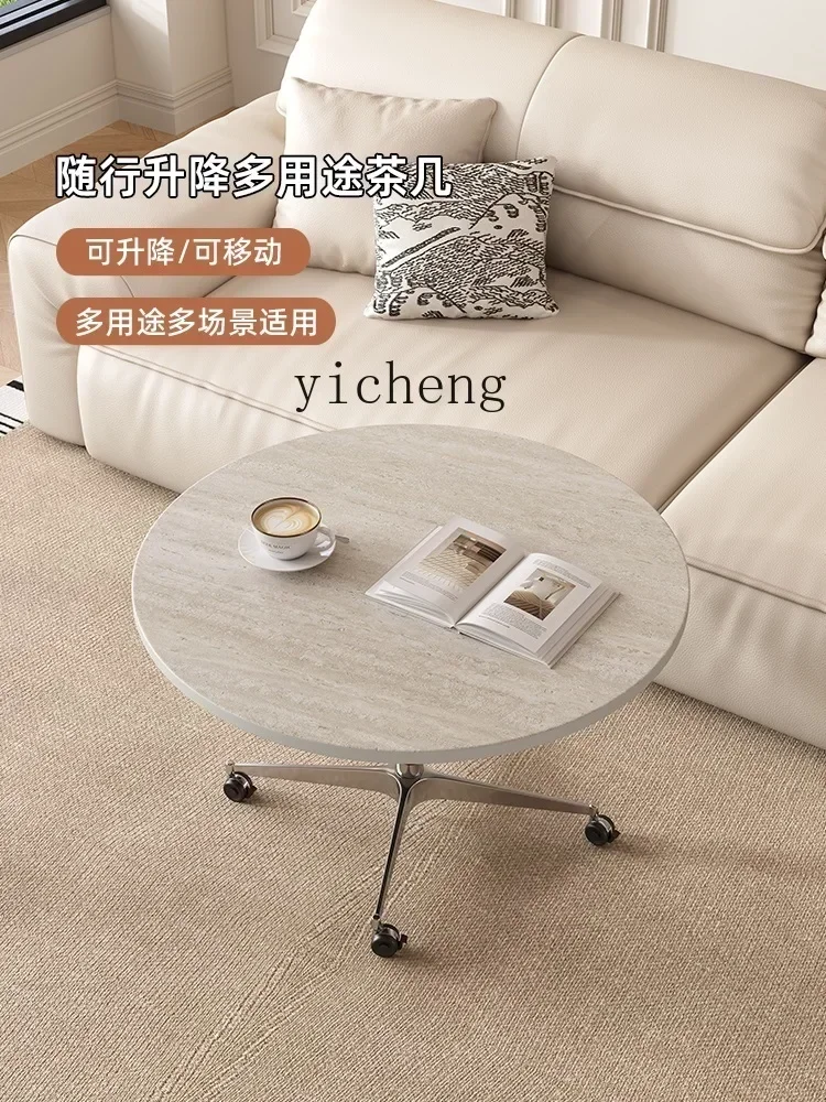 v9.7-movable rotating multi-functional lifting coffee table household writing table living room sofa side table home accessories