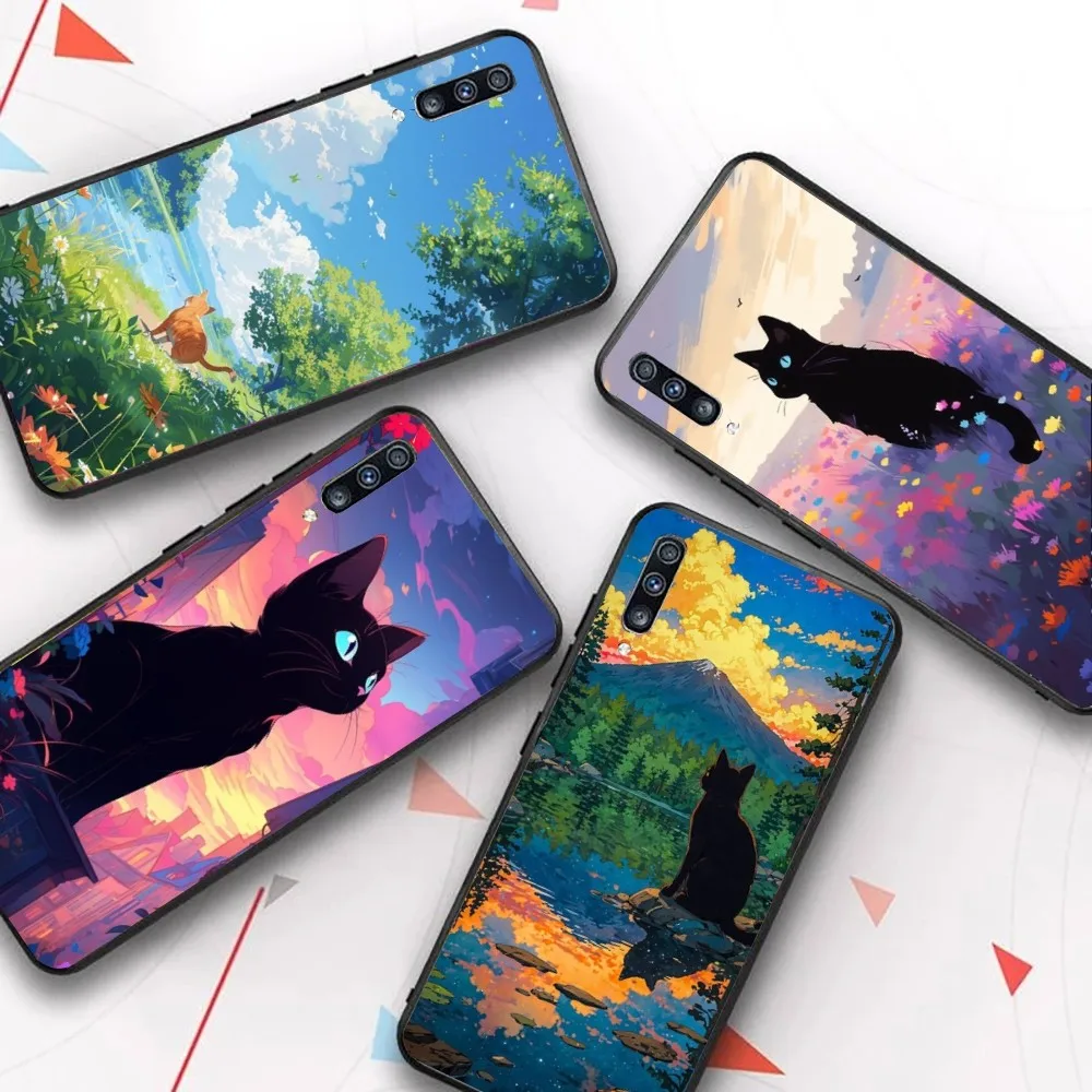 

Cats And Landscape Cartoons Phone Case For Samsung A 10 11 12 13 20 21 22 30 31 32 40 51 52 53 70 71 72 73 91 13 Shell