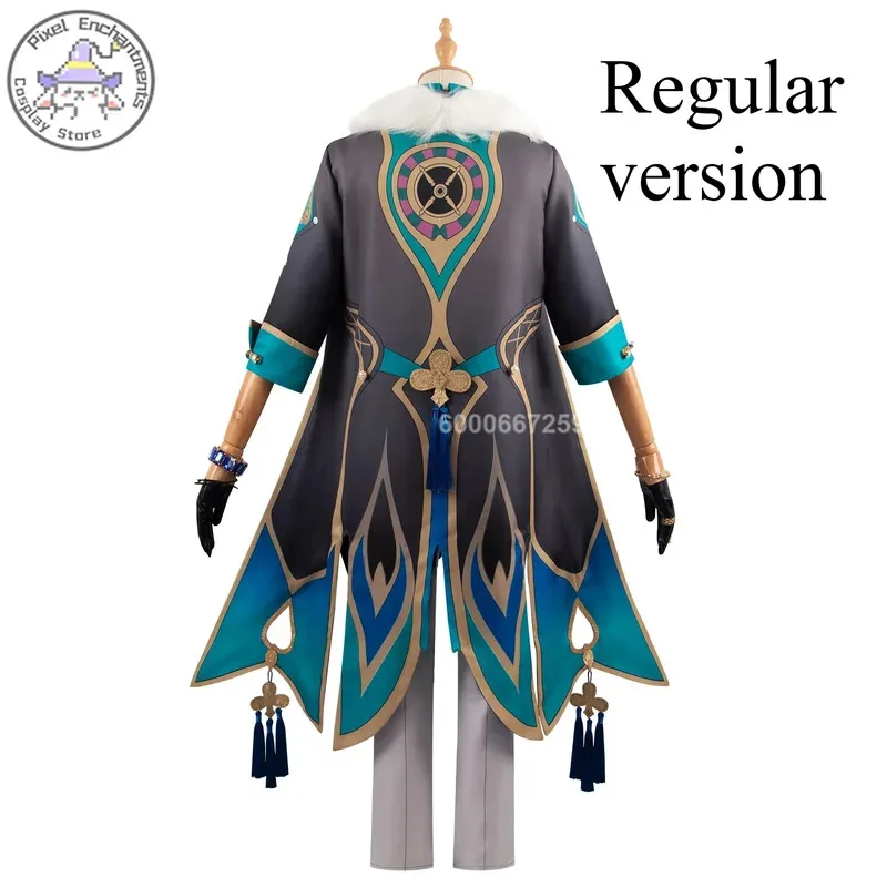 CyHonkai Star Rail Game Aventurine أزياء تنكرية للرجال ساعة قبعة شعر مستعار ساعات شخصية ملابس الهالوين كوميك كون