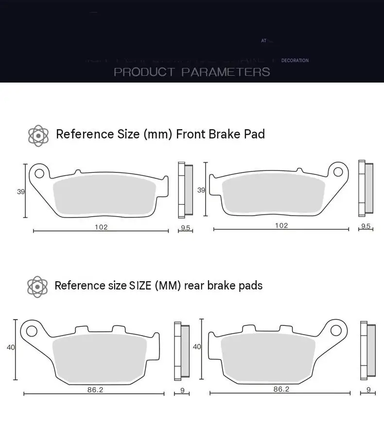 For VOGE 525R AC525 Carbon‑Copper Brake Pads High Heat Dissipation Low‑Dust Front Rear Brake Shoes Mod Accessories